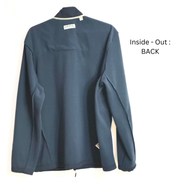 ORVIS Mens Full-Zip Jacket XL / Navy Colorblock Pockets Mock-Neck Logo - Outdoor - Picture 8 of 8